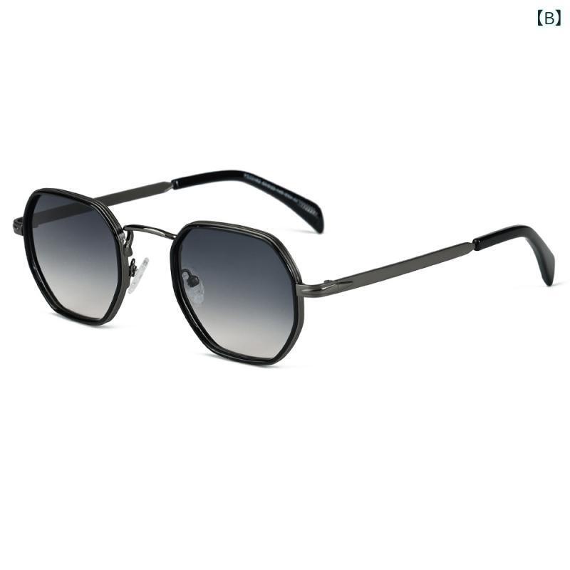 サングラス レディース 偏光 メタルフレーム 小さめ 韓国 ファッション UV400 紫外線対策 旅行 ドライブ ブラック グレー