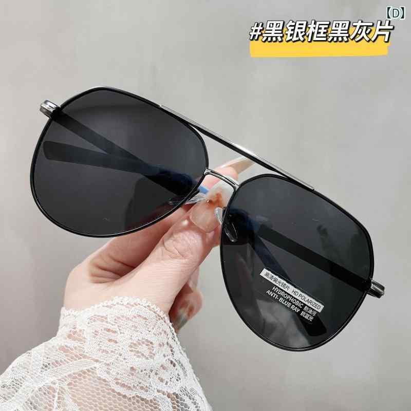 サングラス 男性用 偏光レンズ UVカット 紫外線対策 大顔効果 小顔効果 ストリート ファッション ドライブ 運転 ブラック 黒