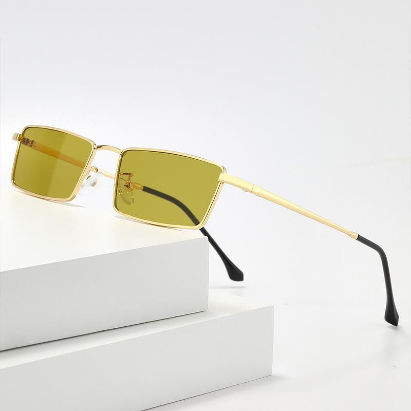 サングラス レディース メンズ 小さめ メタルフレーム レトロ スクエア ブラック グレー ゴールド ブラウン ブルー UV400 紫外線対策 ファッション ドライブ 旅行