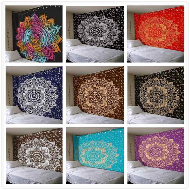 タペストリー 曼荼羅柄 花柄 草柄 リーフ柄 ポリエステル製 壁掛け ビーチタオル 坐毯 手織り 北欧スタ..