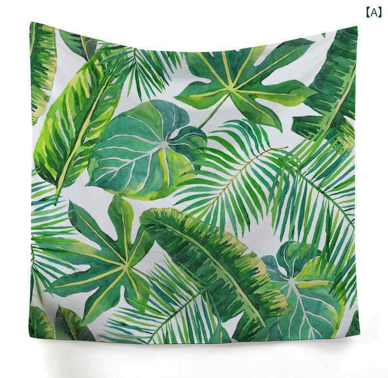 タペストリー 葉 リーフ柄 プリント ポリエステル製 壁掛け布 背景布 模様替え インテリア リビング 寝室 客室 100x75cm 150X100cm 150X130cm 150X150cm 200X150cm 230X150cm 230x180cm