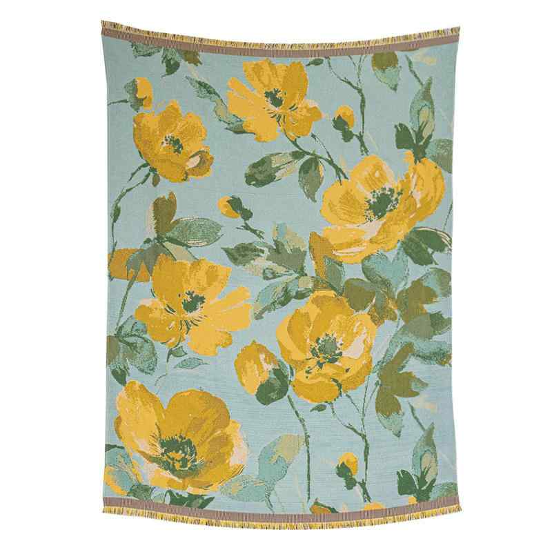 タペストリー 北欧風 コットン 綿糸 編み込み 壁掛け インテリア 部屋 寝室 装飾 背景布 キャビネット カバー 模様替え リビング ポリエステル混紡 長方形 植物 花柄