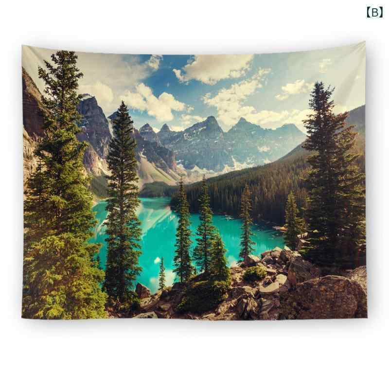 タペストリー デジタルプリント 掛け軸 テーブルクロス ビーチタオル 風景柄 ポリエステル 洗濯可能 リ..