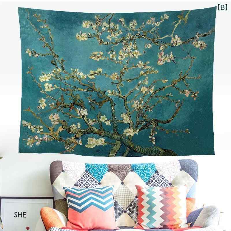 タペストリー 梵高 ひまわり アート 夢幻的 装飾 背景布 大判 デジタルプリント 復古調 ポリエステル リビング 寝室