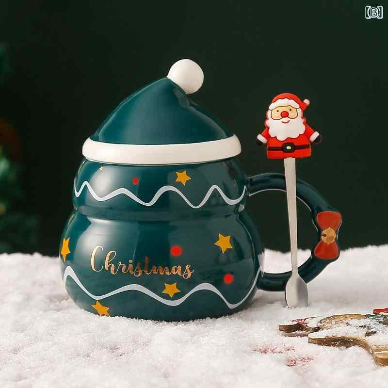 マグカップ 北欧風 大容量 陶器 クリスマス 雪だるま スノーマン クリスマスツリー サンタクロース か..
