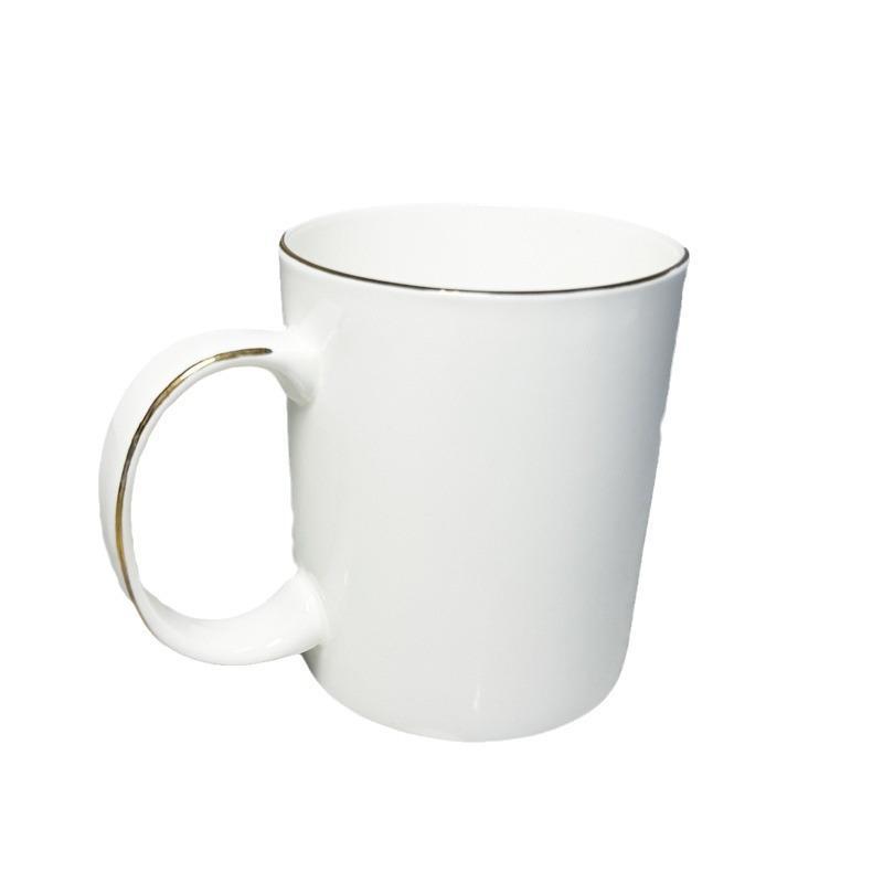 マグカップ DIY 昇華転写 真骨瓷 セラミック 金縁 白色 350ml 記念品 ギフト