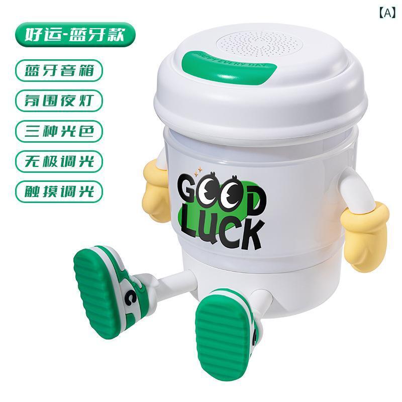 スピーカー 夜間照明 ラッキーアイテム コーヒーカップ型 Bluetooth ワイヤレス 卓上 車載 スマホスタンド付き ABS製 ポータブル 100HZ-20KHZ 10m