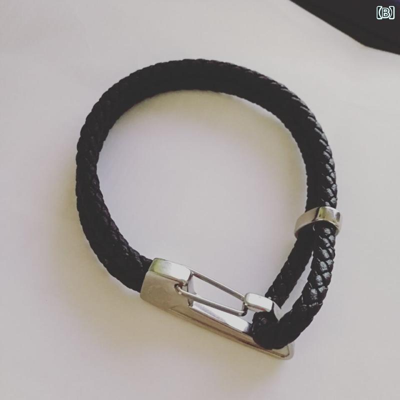 ブレスレット メンズ 男性用 チタン鋼 幾何学模様 ロブスタークラスプ 梅の花 モチーフ バングル ブラ..