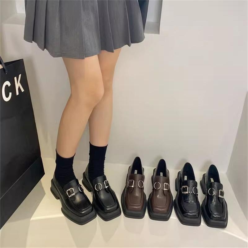 パンプス レディース ローファーシューズ レトロ調 スリッポン 太ヒール チャンキーヒール モカシン 無地 超繊維 婦人靴 歩きやすい 普段使い 韓国ファッション ブラック 黒 ブラウン 茶色 春夏秋冬