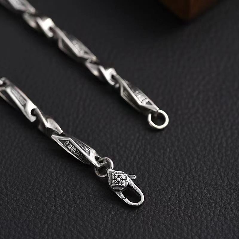 ブレスレット メンズ 男性用 レトロ エスニック モビウスの輪 デザイン 手作り感 こなれ感 幾何学模様 手首飾り アンティーク染め ヴィンテージ風