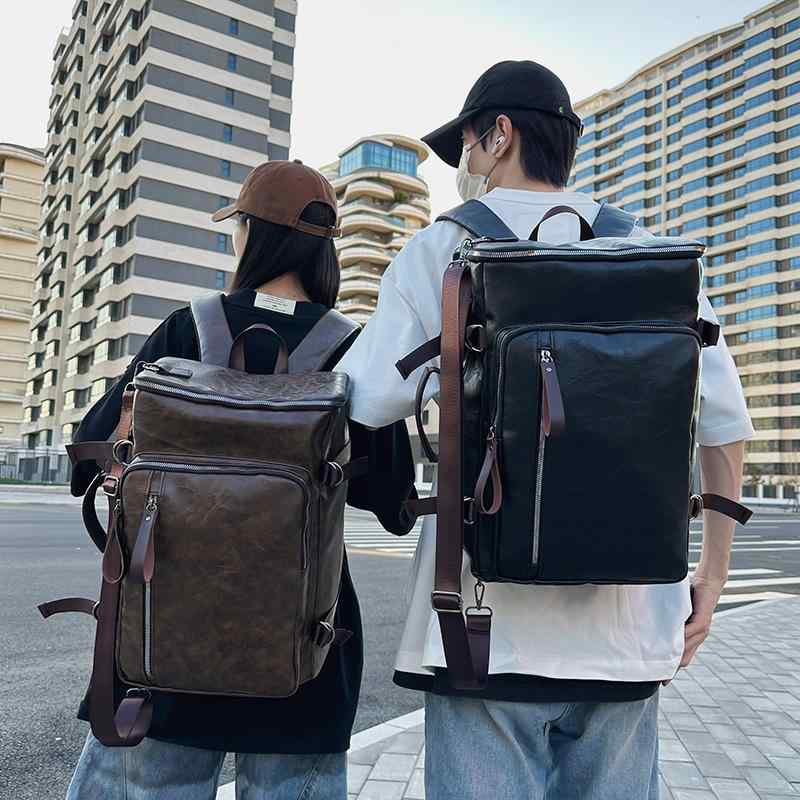 リュックサック レディース メンズ 大容量 防水 PUレザー ビジネス 旅行 カジュアル バックパック 黒 ..