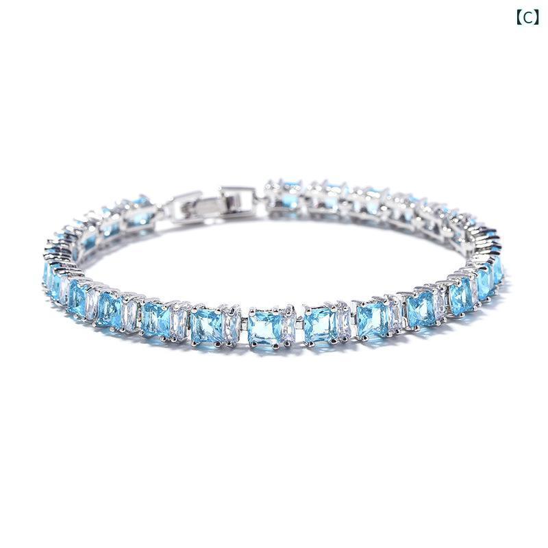 ブレスレット メンズ キューバチェーン 18K ジルコニア 幅広 ヒップホップ ストリート ジュエリー カラフル 白色 海藍色 宝藍色 黒色 ピンク系 ローズレッド シャンパン色 黄色 緑色