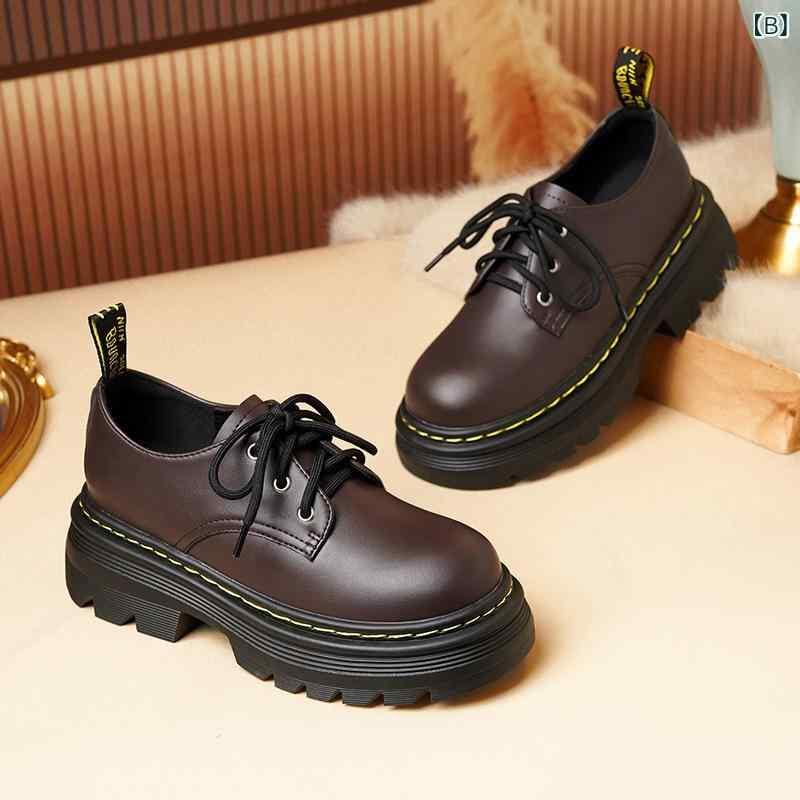 ローファー レディース 厚底靴 紐靴 ラウンドトゥ レザーシューズ チャンキーヒール スエード調 ブラック 黒 ブラウン 茶色 普段使い デイリーユース カジュアル 歩きやすい