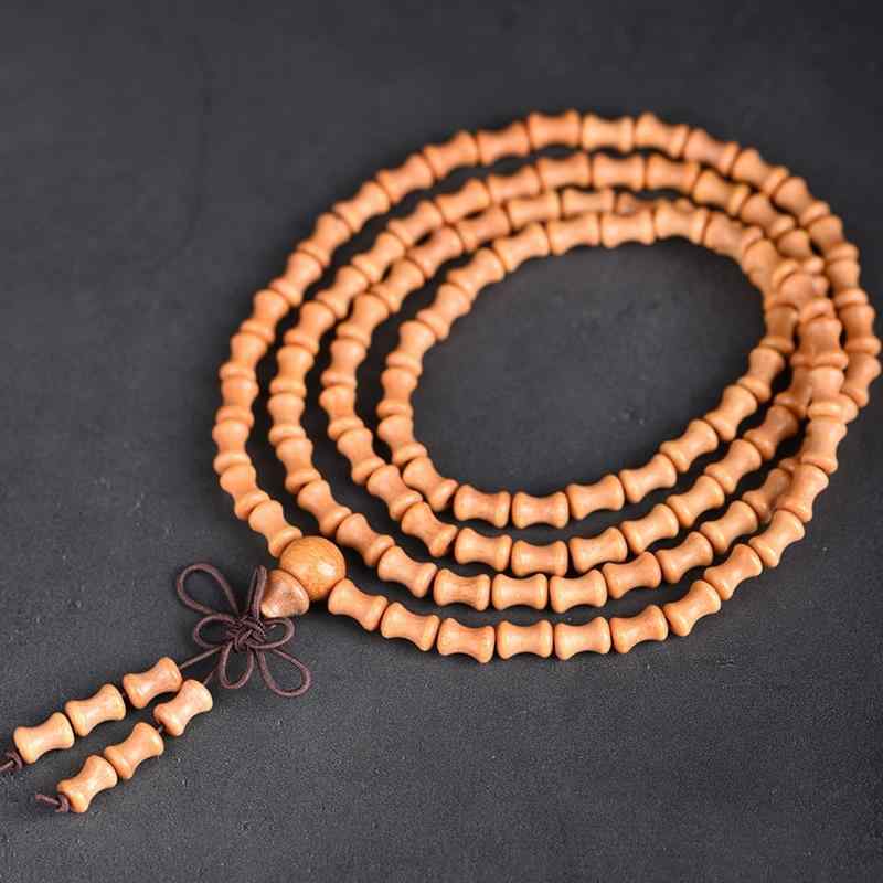 ブレスレット 男性用 女性用 白檀 サンダルウッド 多連 木製 ウッドビーズ 幾何学模様 アクセサリー ギフト プレゼント