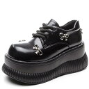 ローファー レディース 厚底 春秋 レースアップ ラウンドトゥ 超高ヒール 8cm 紐靴 黒 PUレザー 合皮 エナメル調 スムース 普段使い デイリーユース