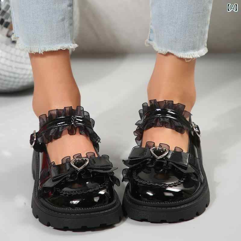 靴 レディース 大きいサイズ 小さいサイズ ローファー マニッシュシューズ ラウンドトゥ 太ヒール 本革風 フェイクレザー 合皮 合成皮革 ブラック 無地 春夏 秋冬