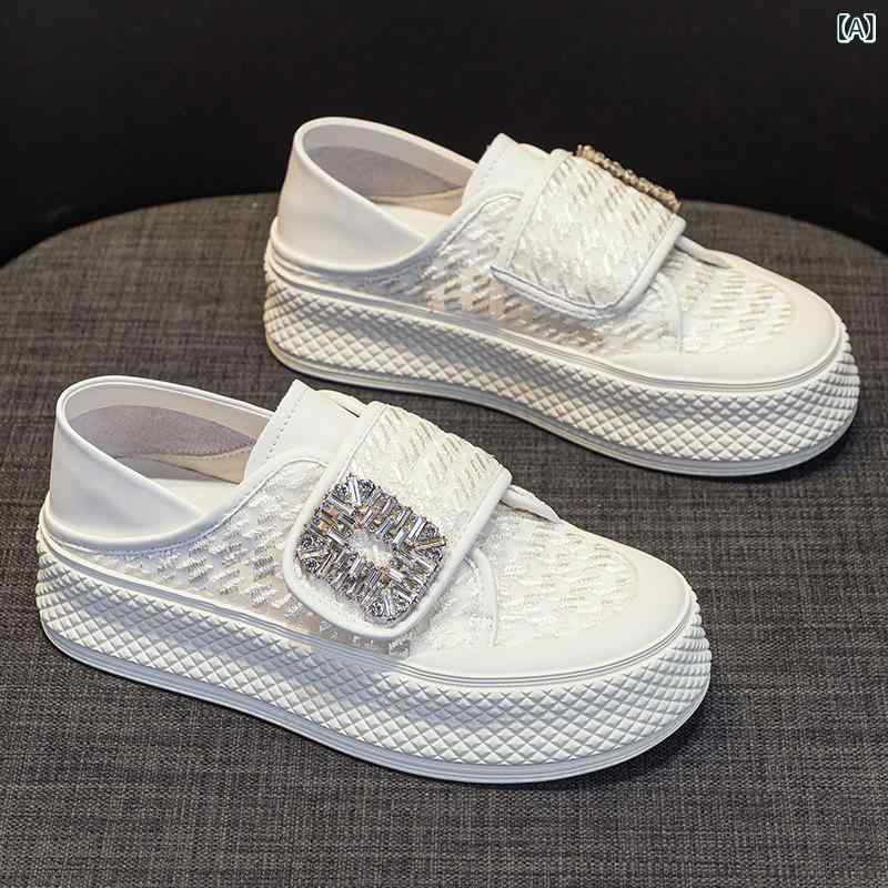 楽天トミーショップ 楽天市場店スニーカー レディース 厚底 スニーカー 通気性 スポーツ カジュアル シューズ メッシュ ローカット 婦人靴 運動靴 プラットフォーム ラウンドトゥ 無地 白 黒 ピンク