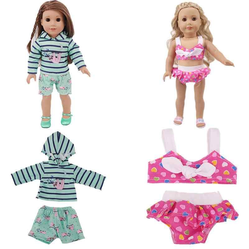 ドール用 水着 &amp; トレーナー セット 18インチ アメリカン ドール ぬいぐるみ用 着せ替え かわいい ..