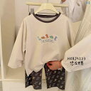 子供用パジャマ 春 長袖 ルームウェア A類 接触冷感 吸湿速乾 レーヨン混紡 かわいいクマ柄 薄手 男の子 上下セット 100 110 120 130 140