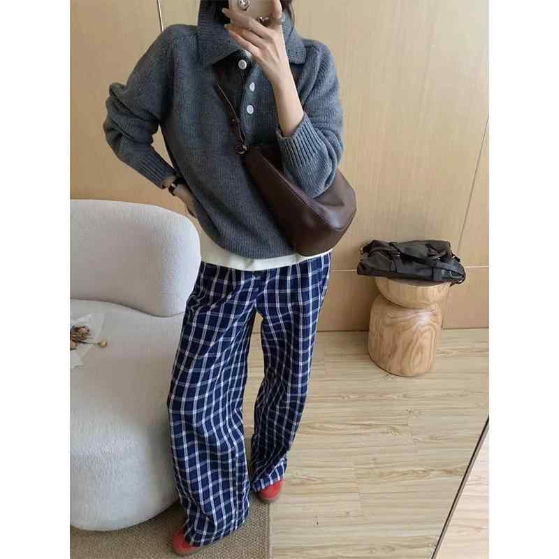 ニット レディース 秋冬 韓国風 配色 POLOネック 長袖 暖かい ゆったり 厚手 プルオーバー トップス カ..