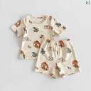 子供用パジャマ 上下セット 半袖 綿100% 薄手 ベビー 北欧風 アニマル柄 花柄 かわいい 幼稚園 保育園 小学生 春夏