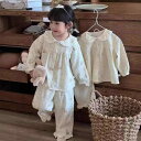子供用パジャマ 上下セット 春秋 韓国風 花柄 レース フリル 襟 かわいい 女の子 部屋着 ルームウェア 48 90 100 110