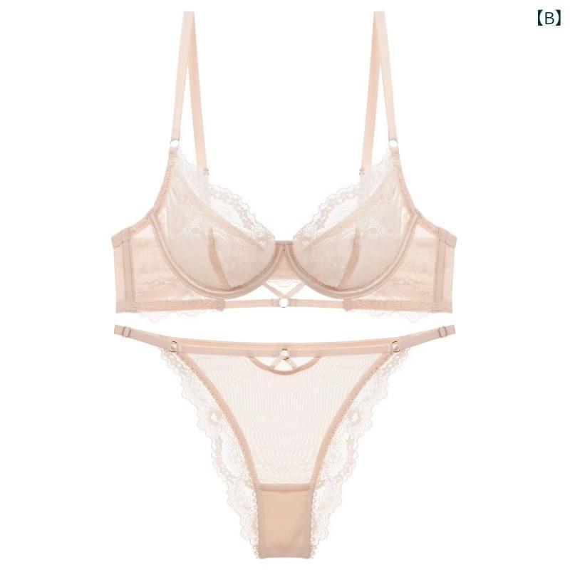 ブラジャー レディース 女性用 ランジェリー レース 薄手 2/3カップ 脇高 谷間 盛れる バストアップ 快..