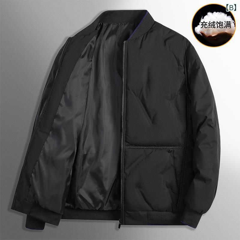 羽绒服 メンズ 男性用 ライトダウンジャケット 中綿 棒球 ジャケット 襟なし 防寒 防風 撥水 軽い 薄手..