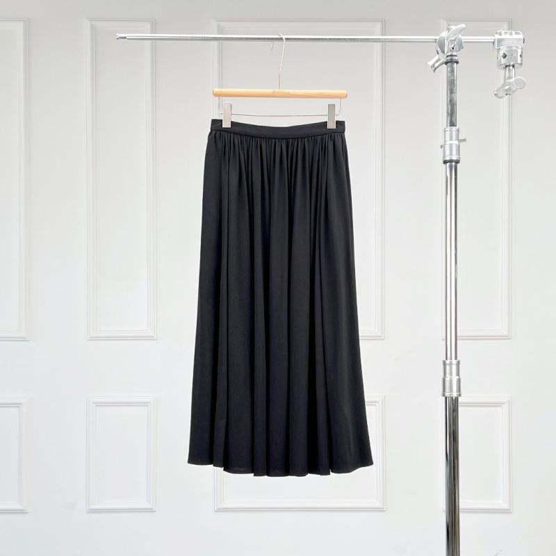 スカート レディース 傘スカート 膝丈スカート Aラインスカート 無地 ブラック 綿95%以上 エレガント ..
