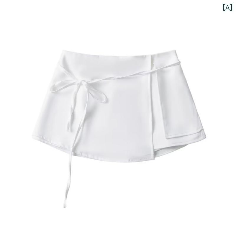 スカート レディース 膝上丈スカート ミニスカート Aラインスカート スリット入り ポリエステル 無地 ..