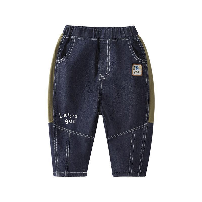 子供用ジーンズ 男児 ベビー ロングパンツ 春秋 綿 抗菌 防褪色 デニムパンツ ボーイズ 幼児 普段着 かわいい おしゃれ 80cm 90cm 100cm