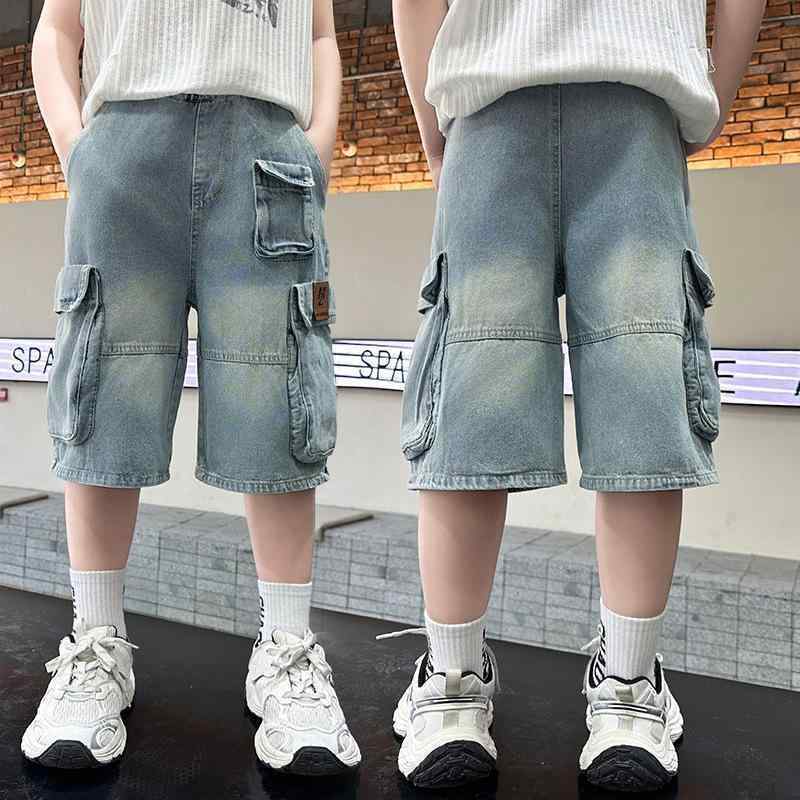 子供服 デニム カーゴパンツ ハーフパンツ キッズ 男の子 ゆったり 5分丈 普段着 レジャー 140cm 150cm..