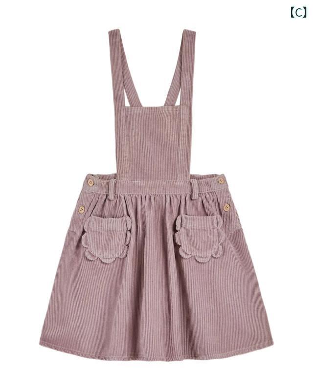 ニット・セーター ガールズ 子供服 コーデュロイ スカート 上下セット 花柄 長袖 トップス チュニック ..