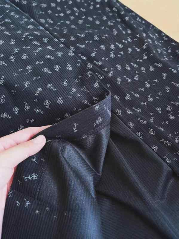 ワンピース レディース 秋冬 レトロ 小花柄 コーデュロイ ベストワンピース ノースリーブ ミモレ丈 膝下丈 コットン ブラック 黒 M L 文芸風(4)