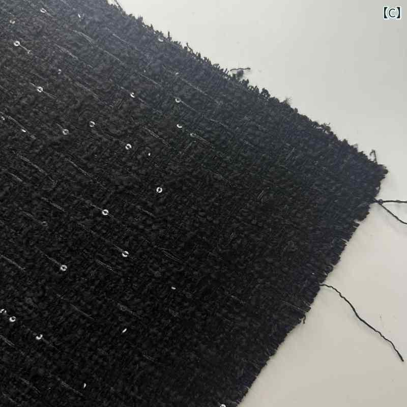 生地 布地 ツイード 秋冬 ジャケット コート ワンピース 服飾 バッグ インテリア 灰色系 黒