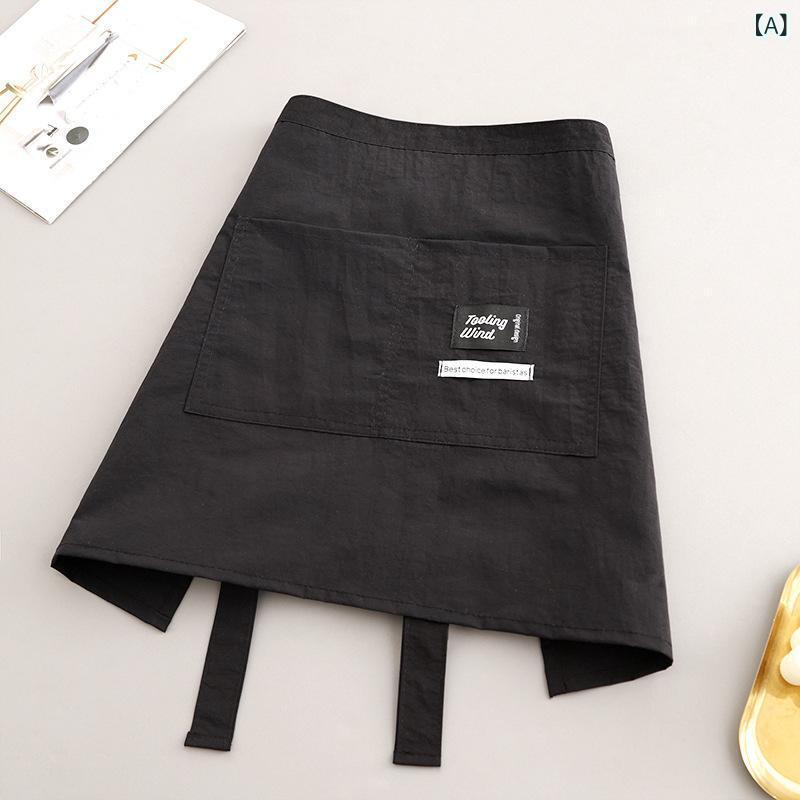 エプロン 男女兼用 防汚 撥水加工 ハーフエプロン 料理用 カフェ 飲食店 制服 ユニフォーム 作業着 無..