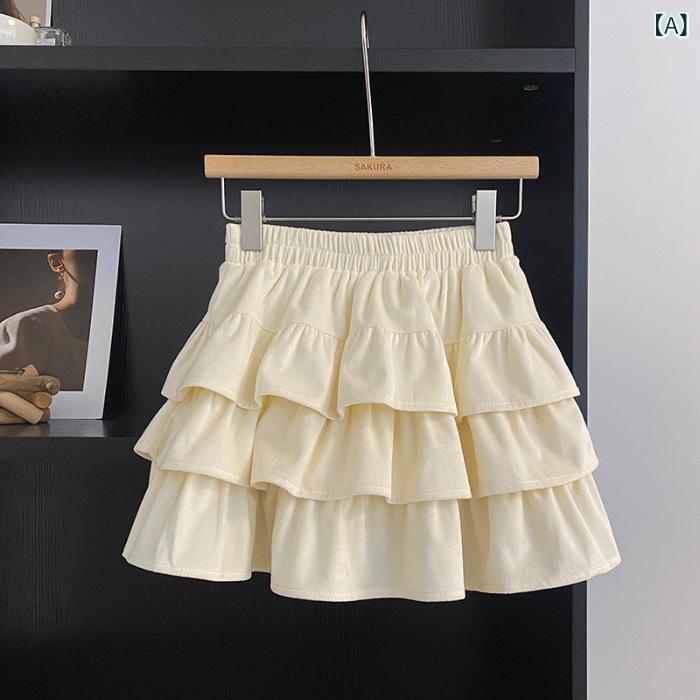 スカート レディース 秋冬 高腰 ベルベット ケーキスカート ミニスカート Aライン フレアスカート 無地 伸縮性 エレガント 上品 きれいめ 私服名媛 御姐風