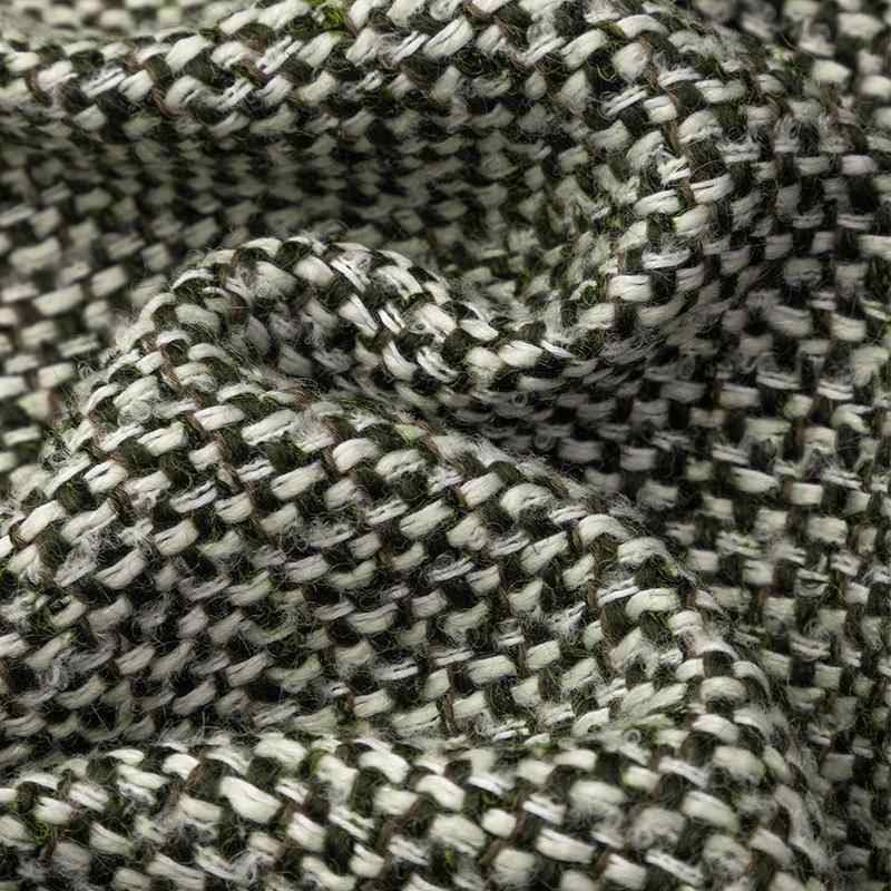 生地 秋冬 ウール ツイード ミリタリーグリーン チェック柄 レディース コート セットアップ 布地