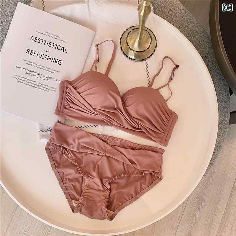 ブラジャー &amp; ショーツ セット レディース 3/4カップ 脇高 谷間メイク 調整型 盛りブラ 上げ 寄せ ..