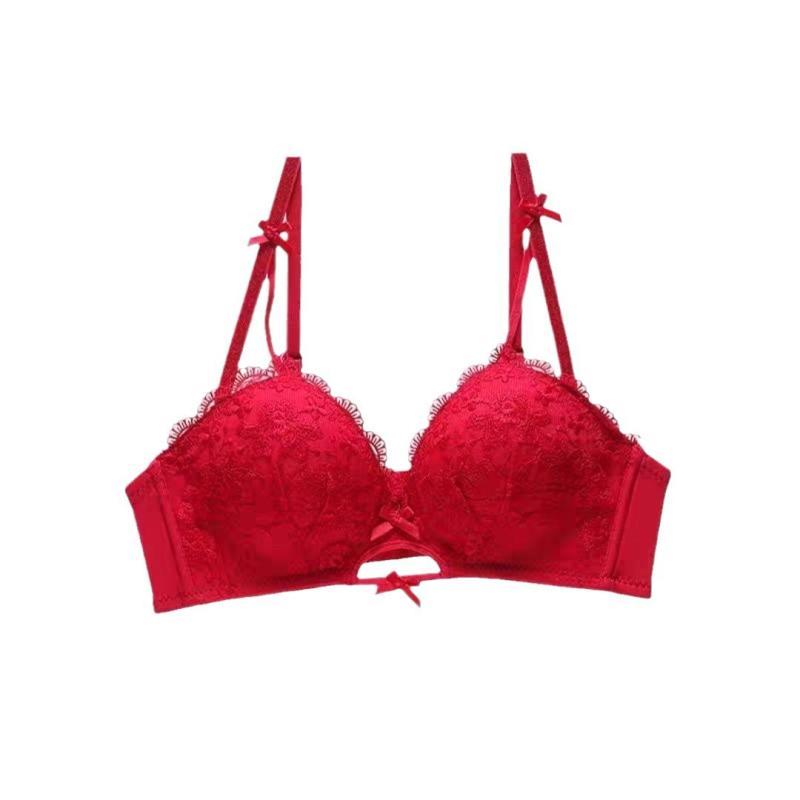 ブラジャー &amp; ショーツ レディース 脇高 レース 谷間メイク 通気性 3/4カップ A/Bカップ 薄手パッ..