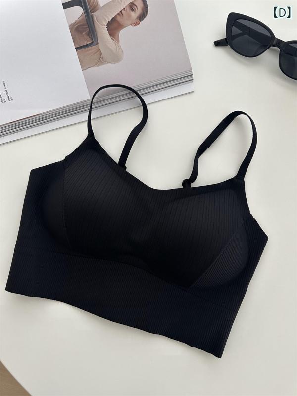 ブラジャー レディース 薄型 スポーツブラ ノンワイヤー 快適 通気性 無縫製 インナー トップス 白 灰..