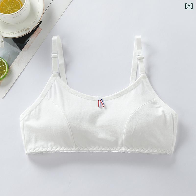 ブラジャー ガールズ 中学生 高校生 ノンワイヤー ハーフトップ コットン 薄手 通気性 スポーツブラ ス..