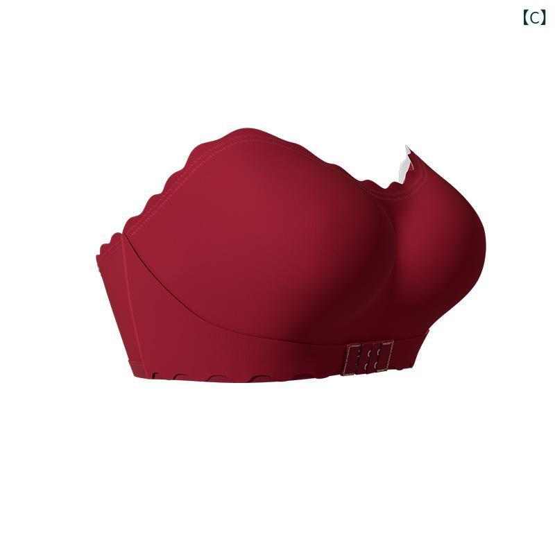 ブラジャー レディース 女性用 欧美風 ノンストラップ シリコン 滑り止め 美背 谷間メイク フロントホック バックレス ヌードブラ ブラック ピンク系 レッド 杏色 焦糖色 コーヒー色