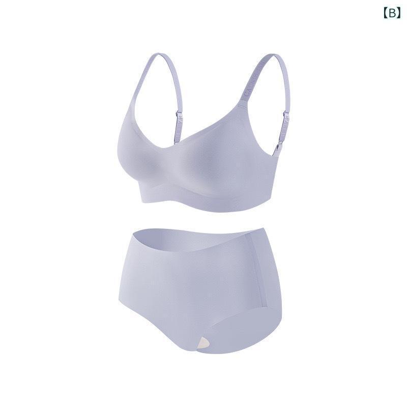 ブラジャー & ショーツ レディース 薄型カップ 3/4カップ 美背タイプ ノンワイヤー ずれにくい肩紐 ナイロン 桃夭粉