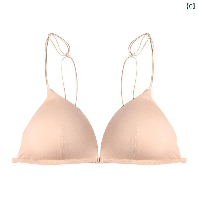 ブラジャー レディース 前開き フロントホック ノンワイヤー 三角ブラ セット 3点セット 寄せブラ ナイ..