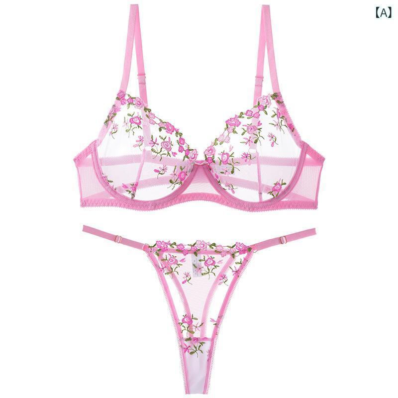 ブラジャー &amp; ショーツ レディース 3/4カップ S M L XL レース 寄せ上げ 上向きバスト 脇高 谷間メ..