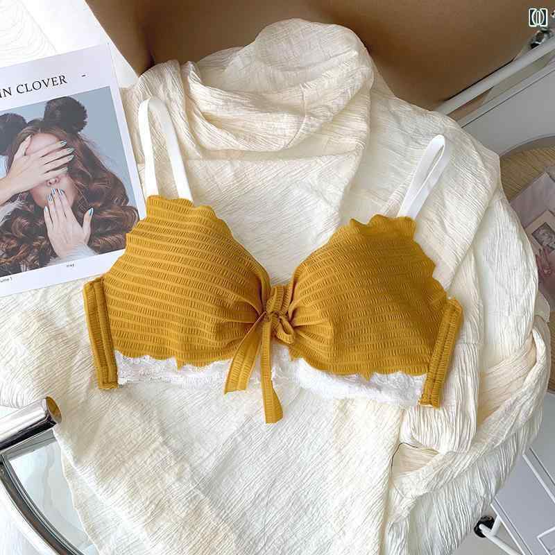 ブラジャー レディース 小胸 谷間 3/4カップ 快適 通気性 レース ノンワイヤー ずれにくい 調節可能 ベ..