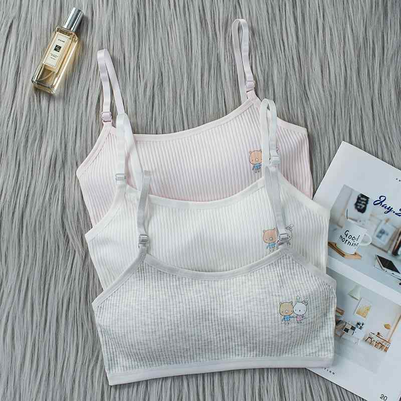 子供用ブラジャー 小学生 中学生 女の子 スポブラ ノンワイヤー 綿 アジャスター付き パッド付き 全罩杯 白 黒 ピンク系 グレー 無地 通気性 吸汗性