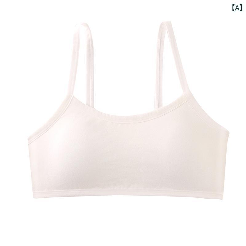 子供用ブラジャー 小学生向けインナー 綿 薄手 通気性 裹胸 スポブラ 70～100斤 Lサイズ 100～130斤 XLサイズ 白 グレー 肌色 ピンク