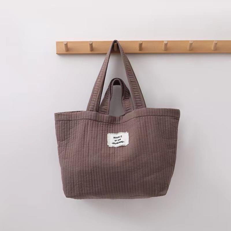 トートバッグ レディース 帆布 コーデュロイ 大容量 小さめ ベージュ 水色 ライトグレー カーキ レンガ..